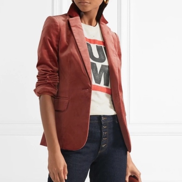 Frame $575 Spice Velvet Blazer Rose Size 2 - Picture 3 of 16